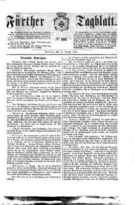 Fürther Tagblatt Freitag 11. August 1865