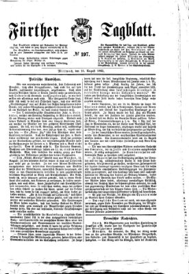 Fürther Tagblatt Mittwoch 16. August 1865