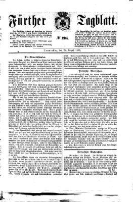 Fürther Tagblatt Donnerstag 24. August 1865