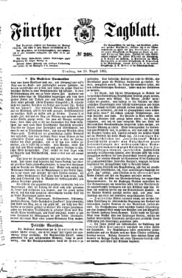 Fürther Tagblatt Dienstag 29. August 1865