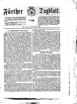 Fürther Tagblatt Mittwoch 30. August 1865