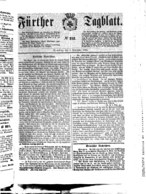 Fürther Tagblatt Samstag 2. September 1865