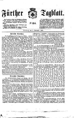 Fürther Tagblatt Dienstag 5. September 1865