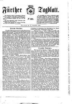 Fürther Tagblatt Mittwoch 13. September 1865