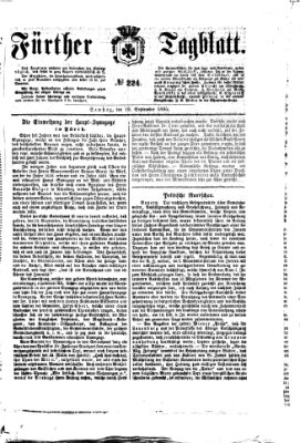 Fürther Tagblatt Samstag 16. September 1865