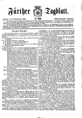 Fürther Tagblatt Dienstag 26. September 1865