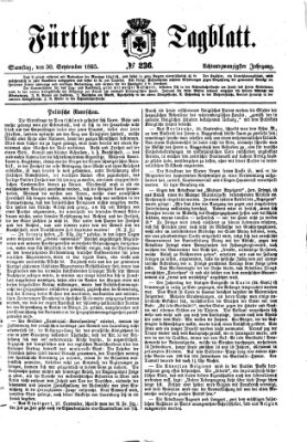 Fürther Tagblatt Samstag 30. September 1865