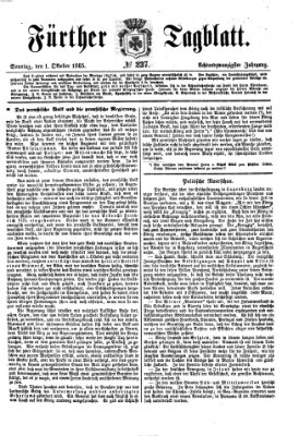 Fürther Tagblatt Sonntag 1. Oktober 1865