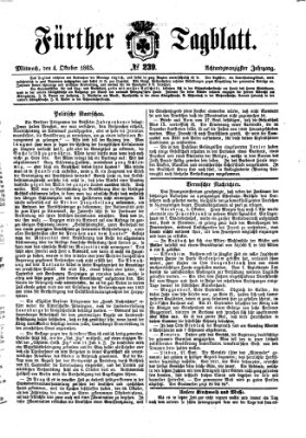 Fürther Tagblatt Mittwoch 4. Oktober 1865