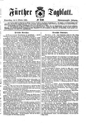 Fürther Tagblatt Donnerstag 5. Oktober 1865