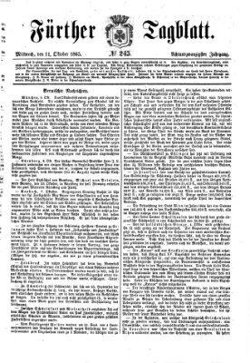 Fürther Tagblatt Mittwoch 11. Oktober 1865