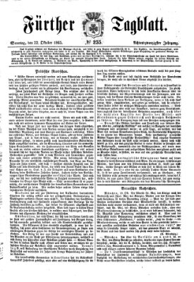 Fürther Tagblatt Sonntag 22. Oktober 1865