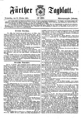 Fürther Tagblatt Donnerstag 26. Oktober 1865