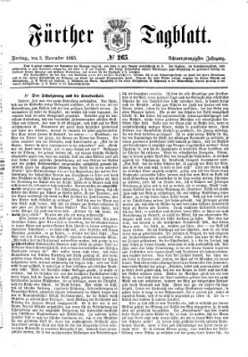 Fürther Tagblatt Freitag 3. November 1865