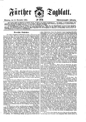 Fürther Tagblatt Sonntag 12. November 1865