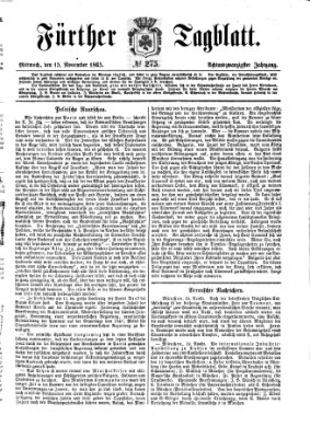 Fürther Tagblatt Mittwoch 15. November 1865