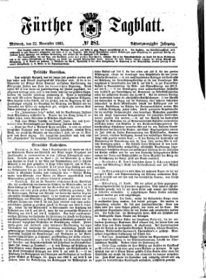 Fürther Tagblatt Mittwoch 22. November 1865