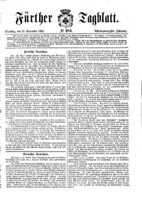 Fürther Tagblatt Samstag 25. November 1865