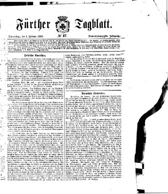 Fürther Tagblatt Donnerstag 1. Februar 1866