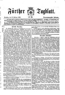 Fürther Tagblatt Samstag 10. Februar 1866