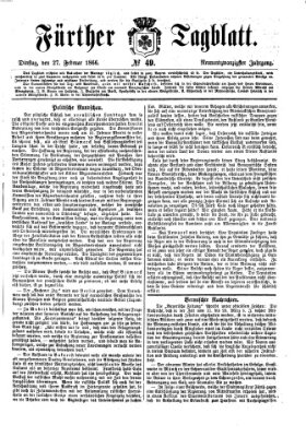 Fürther Tagblatt Dienstag 27. Februar 1866