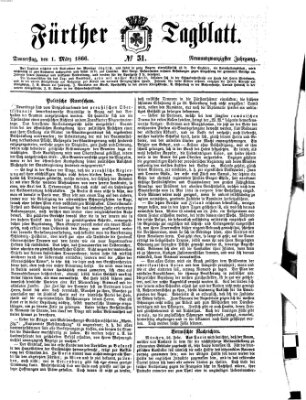 Fürther Tagblatt Donnerstag 1. März 1866