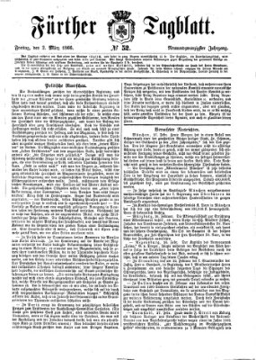 Fürther Tagblatt Freitag 2. März 1866