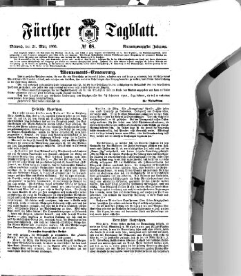 Fürther Tagblatt Mittwoch 21. März 1866