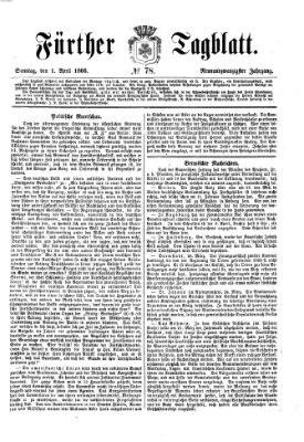 Fürther Tagblatt Sonntag 1. April 1866