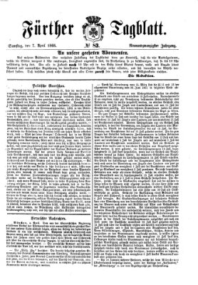 Fürther Tagblatt Samstag 7. April 1866