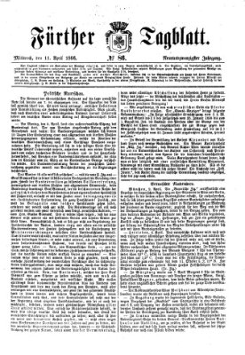 Fürther Tagblatt Mittwoch 11. April 1866