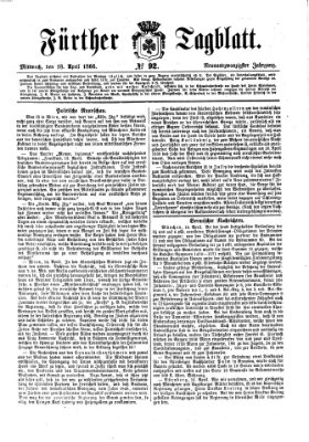 Fürther Tagblatt Mittwoch 18. April 1866