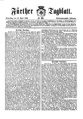 Fürther Tagblatt Donnerstag 19. April 1866