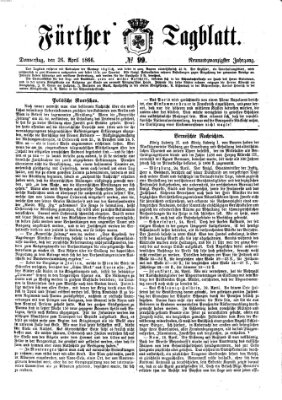 Fürther Tagblatt Donnerstag 26. April 1866