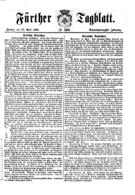 Fürther Tagblatt Freitag 27. April 1866