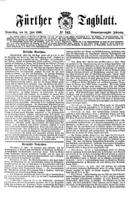 Fürther Tagblatt Donnerstag 14. Juni 1866