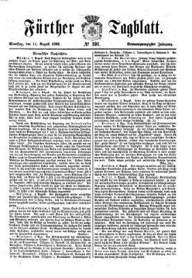 Fürther Tagblatt Samstag 11. August 1866