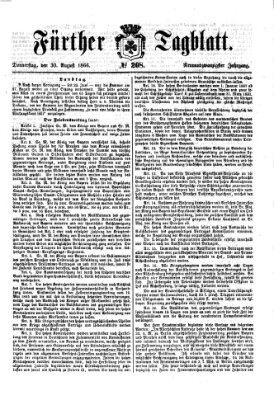 Fürther Tagblatt Donnerstag 30. August 1866