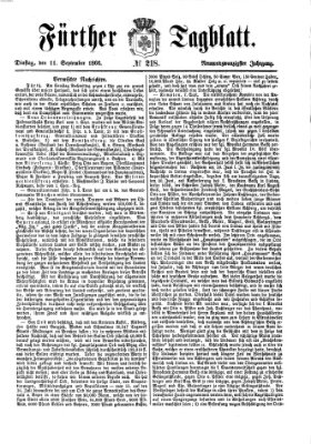 Fürther Tagblatt Dienstag 11. September 1866