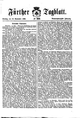 Fürther Tagblatt Sonntag 16. September 1866