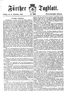 Fürther Tagblatt Dienstag 18. September 1866