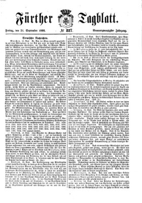 Fürther Tagblatt Freitag 21. September 1866