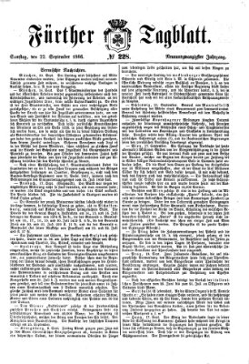 Fürther Tagblatt Samstag 22. September 1866