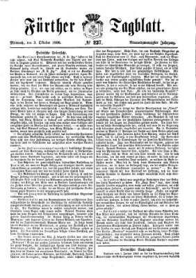 Fürther Tagblatt Mittwoch 3. Oktober 1866