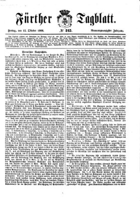 Fürther Tagblatt Freitag 12. Oktober 1866