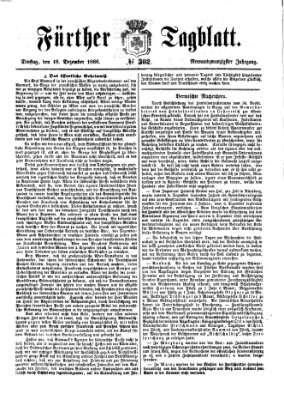 Fürther Tagblatt Dienstag 18. Dezember 1866