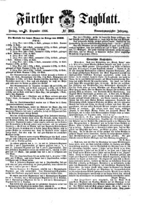 Fürther Tagblatt Freitag 21. Dezember 1866