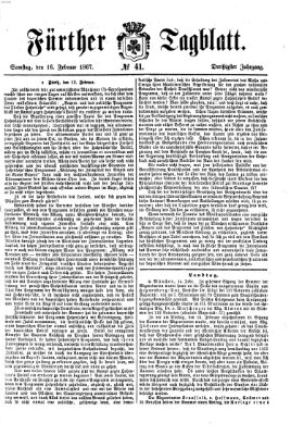 Fürther Tagblatt Samstag 16. Februar 1867