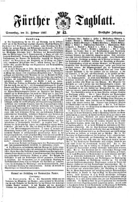 Fürther Tagblatt Donnerstag 21. Februar 1867