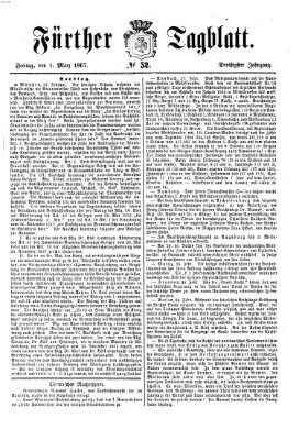 Fürther Tagblatt Freitag 1. März 1867